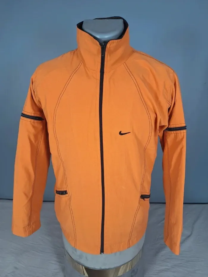 Veste Nike zippée orange vintage – Taille M - brodé (591)