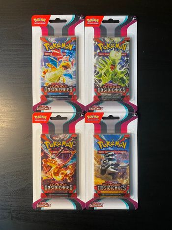 Artset 4 Blisters Pokémon – Flammes Obsidiennes – EV03 – Neuf – VF
