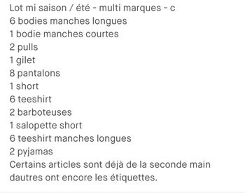 Lot 3 mois été
