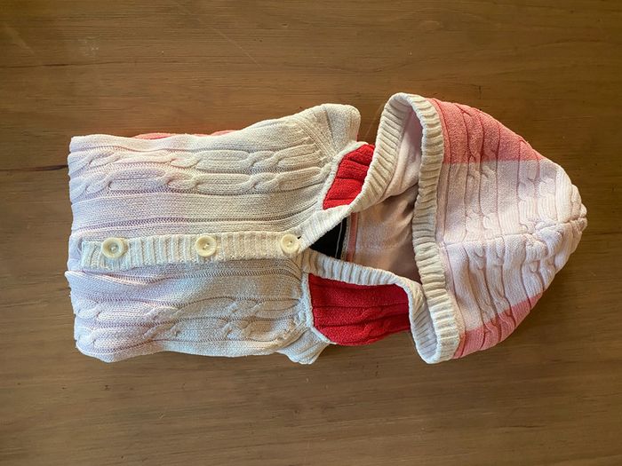 Pull maille avec tresses Tommy Hilfiger blanc rose avec capuche 12/14 ans - photo numéro 18