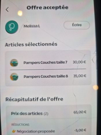 84 couches taille 7 et 78 couches taille 8 reserve Melissa