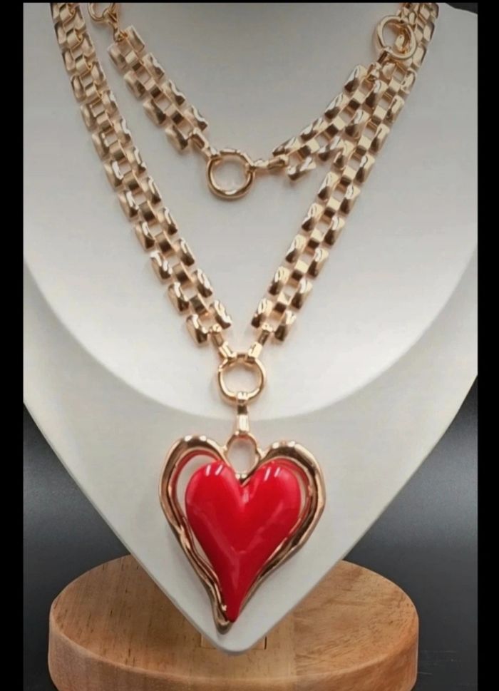 Collier double chaîne Coeur Neuf - photo numéro 5