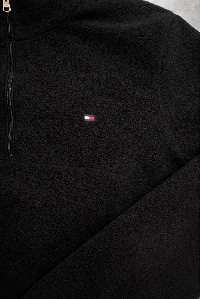 Polaire Tommy Hilfiger Femme M Noir 1/4 Zip – Logo Brodé