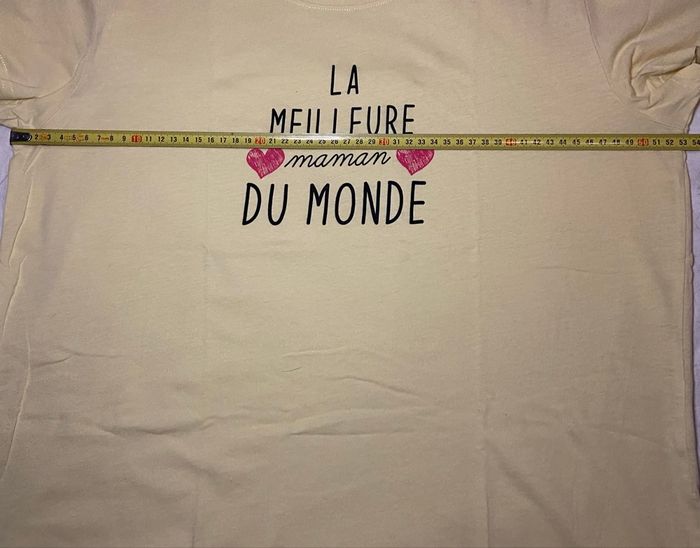Tee-shirt jaune pâle »U Collection »La meilleure maman du monde - photo numéro 3