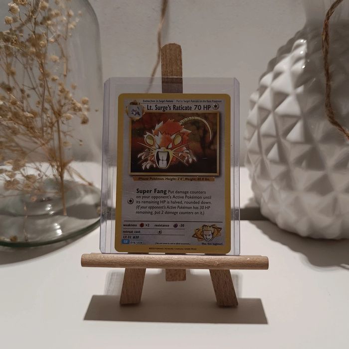 Pokémon carte Lt. Surge's Raticate holographique