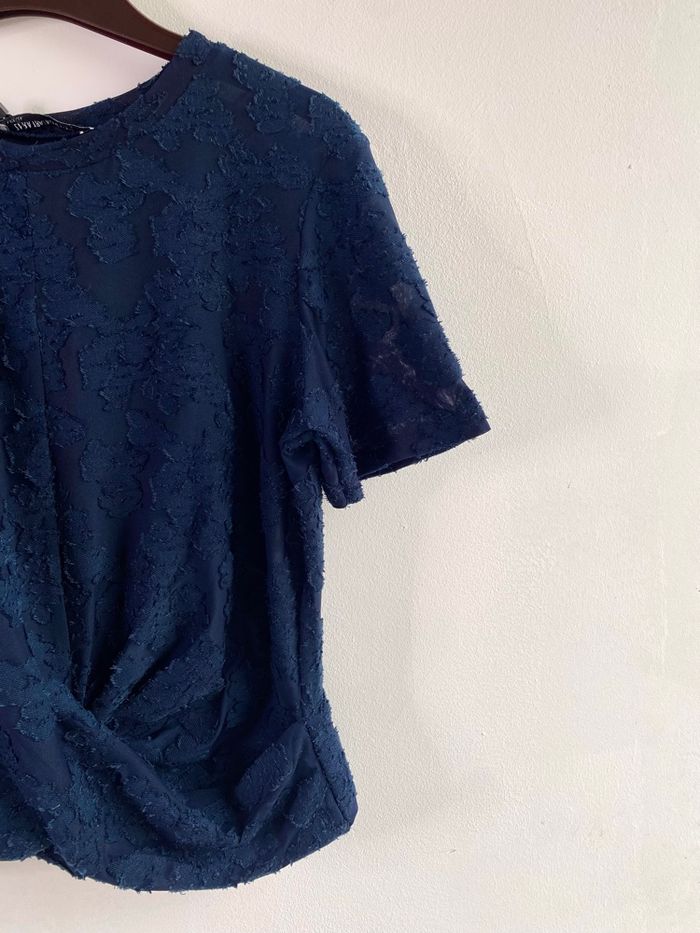 T-shirt zara bleu marine - photo numéro 2