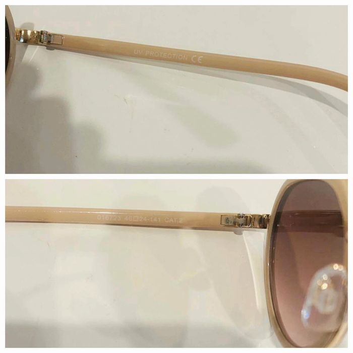 Lot de deux lunettes de soleil mixte noire et beige taille small - photo numéro 6