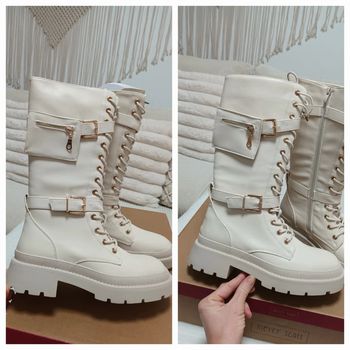 Jolie paire de bottes beige avec zip pointure 38 neuves avec étiquettes 🏷