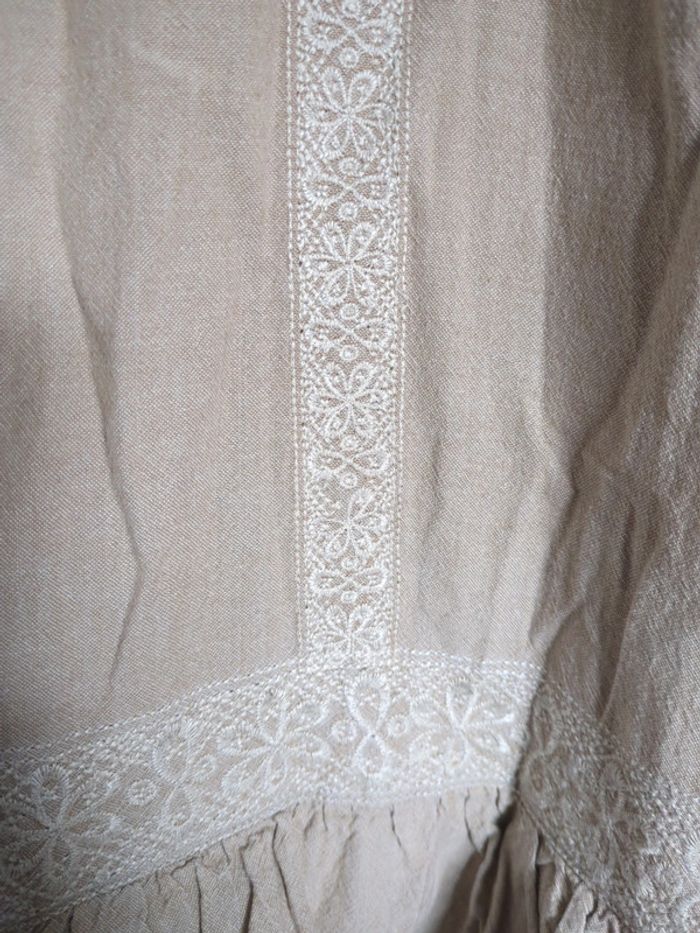 Robe beige marron stradivarius L boheme - photo numéro 3