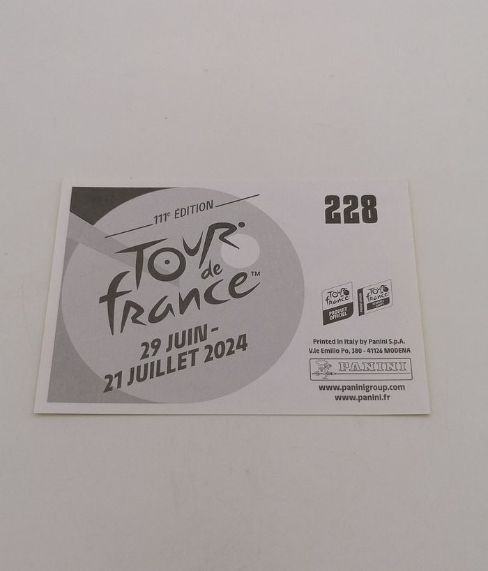 Panini sticker Tour de France 2024 n° 228. - photo numéro 3