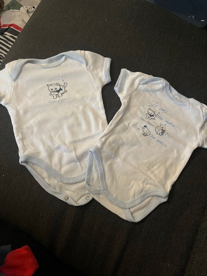 Lot 2 bodys blanc et bleu