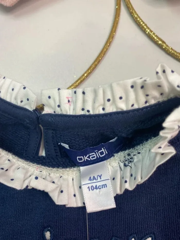 Pull fille - chemise - neuf - Okaïdi - Taille 4 ans - photo numéro 2