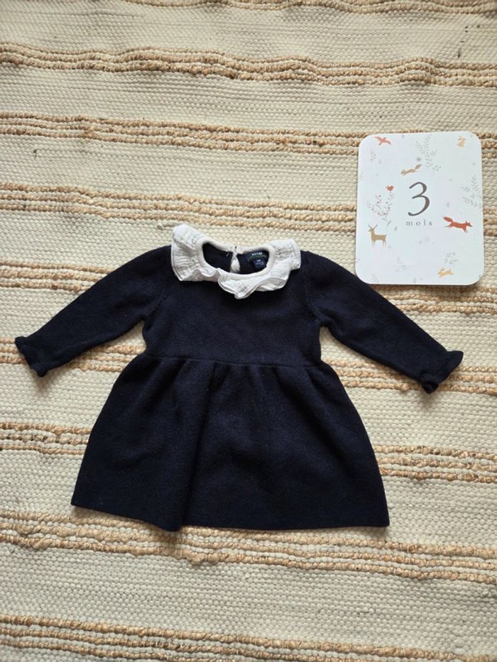 Robe laine bleu marine