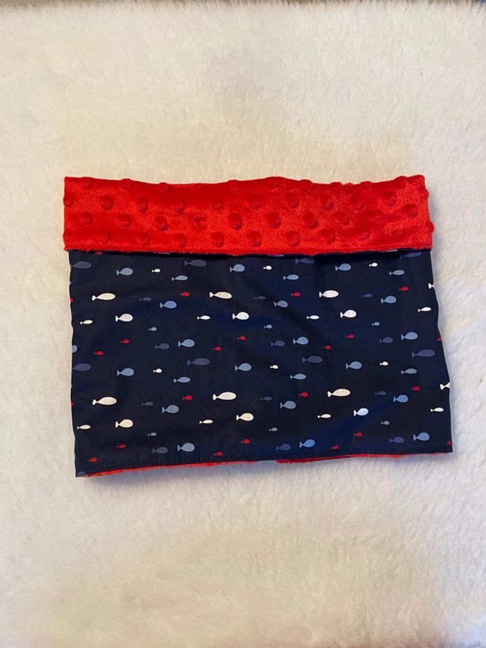 Snoods rouge poisson tricolore