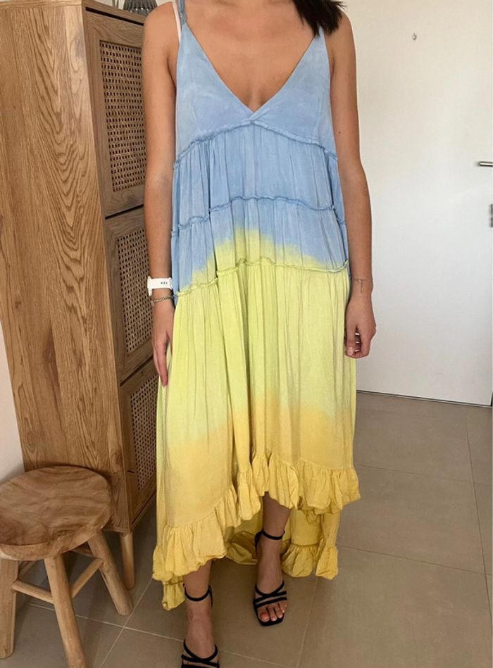 Robe longue d’été bleue et jaune Caractère(s) - photo numéro 2