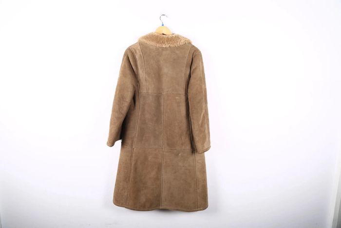 Peau lainée vintage 70's en mouton retourné shearling, cuir, daim, laine (#240708) - photo numéro 4