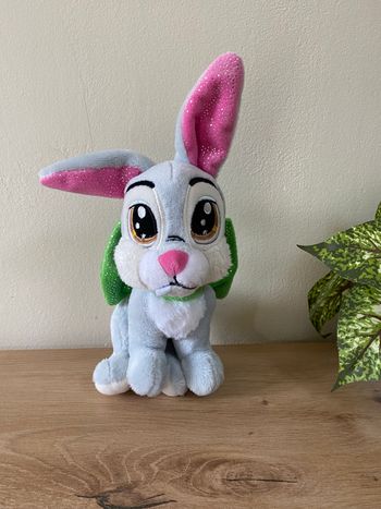 Doudou peluche lapin panpan Disney nicotoy noeud vert brillant