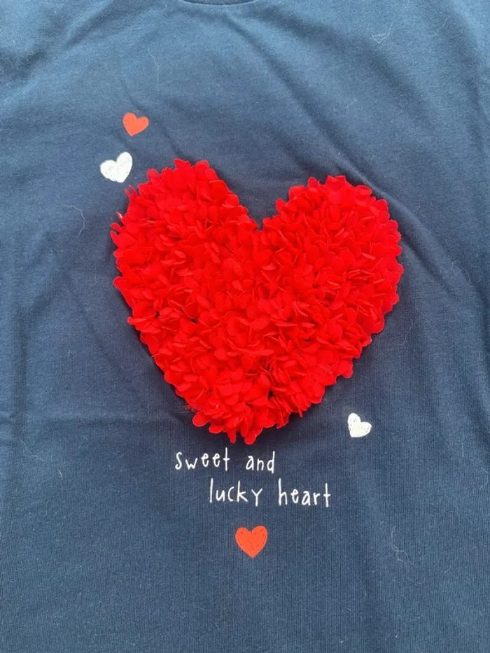T-shirt cœur Gémo 12ans - photo numéro 4