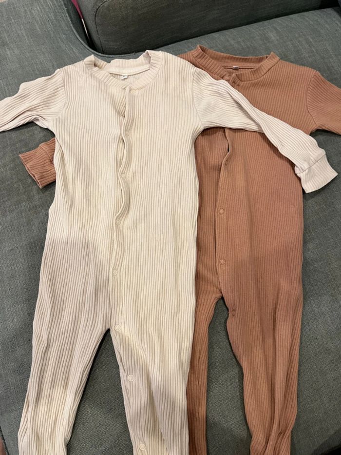 Lot de 2 pyjama beige et marron 86 cm 18 mois