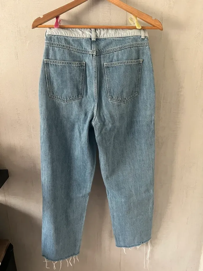 Jean mom taille haute bicolore - photo numéro 3