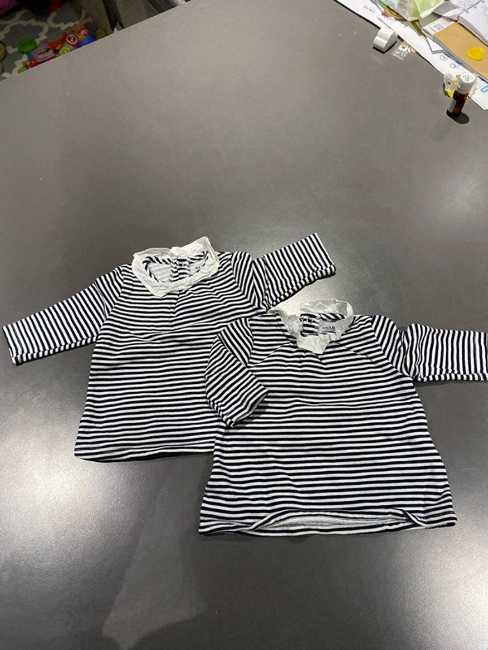 lot de 2 robes marinière kiabi en 3 mois