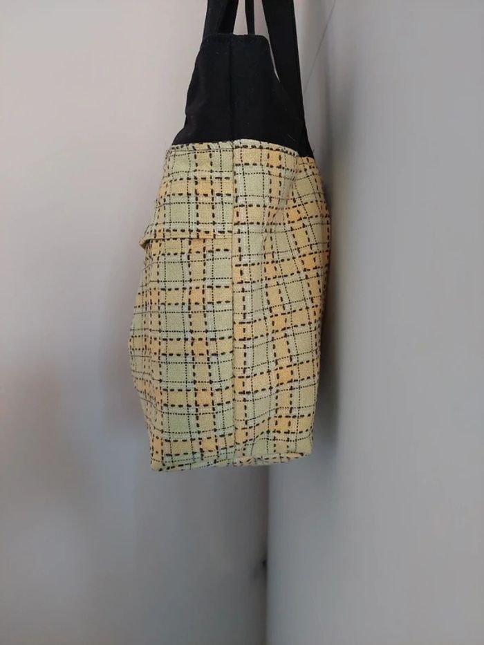 Sac fourre tout recyclé à partir d'un jean et chemise à carreaux - photo numéro 3