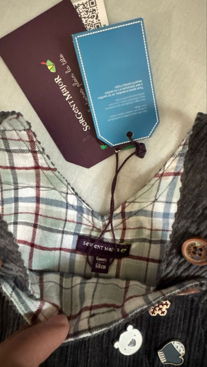 Salopette bébé en velours Sergent Major 6mois - photo numéro 9