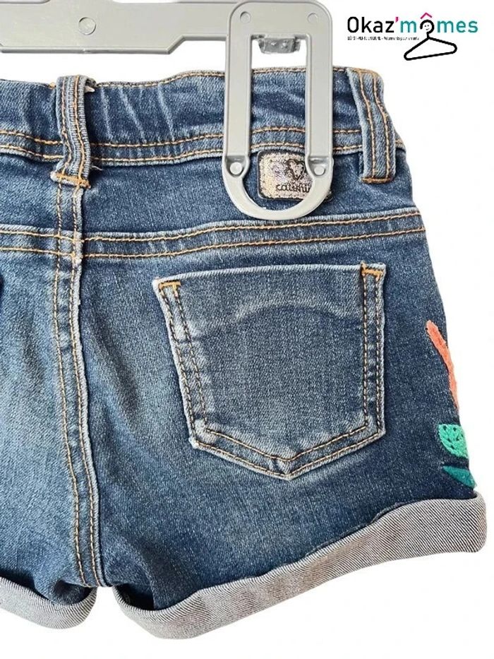 Short en jean bleu denim (perroquet) - Catimini fille 3 ans (98cm) - photo numéro 4