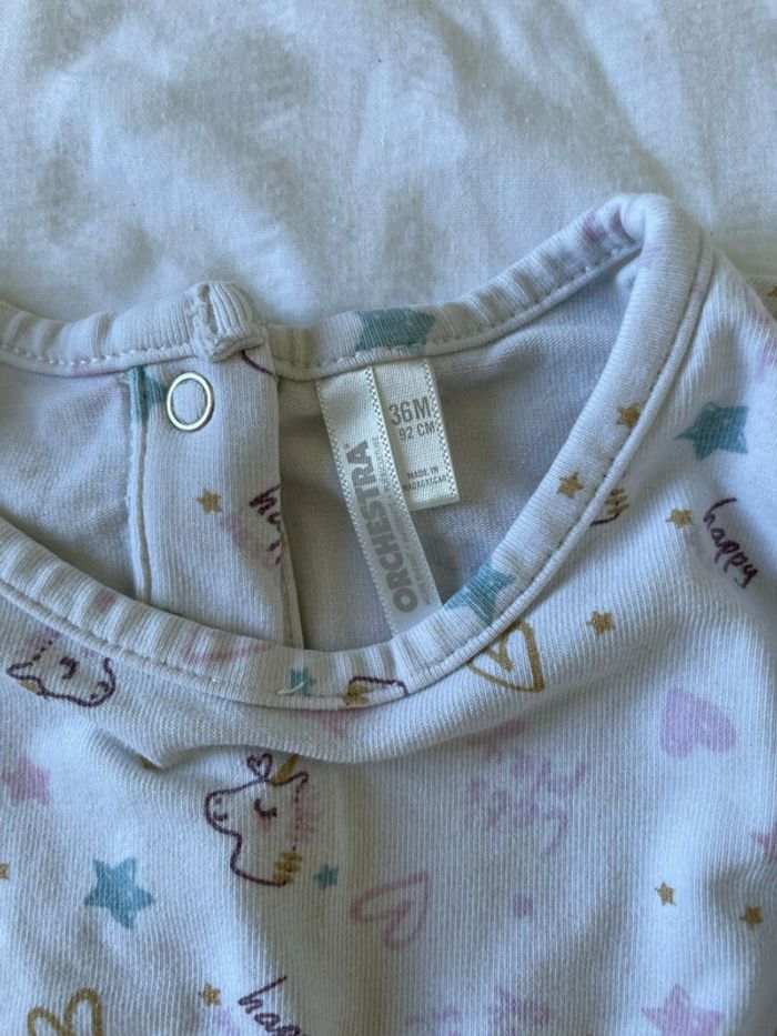 Tee shirt manche longue licorne orchestra 36 mois - photo numéro 2