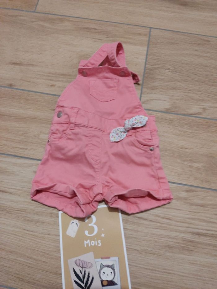 Salopette short obaibi 3 mois rose - photo numéro 4