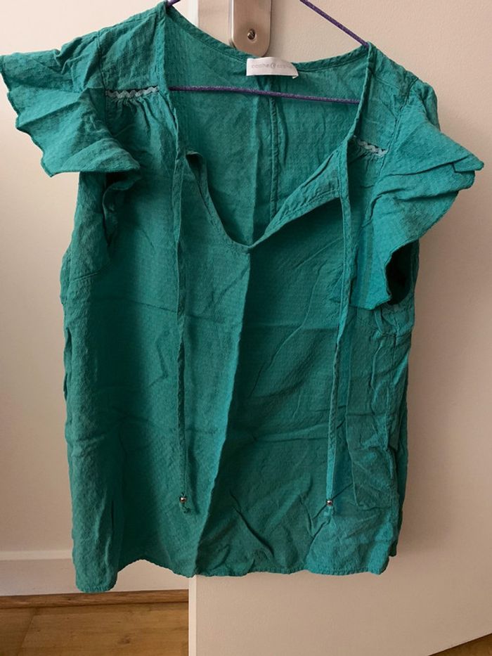 Blouse verte cache-cache