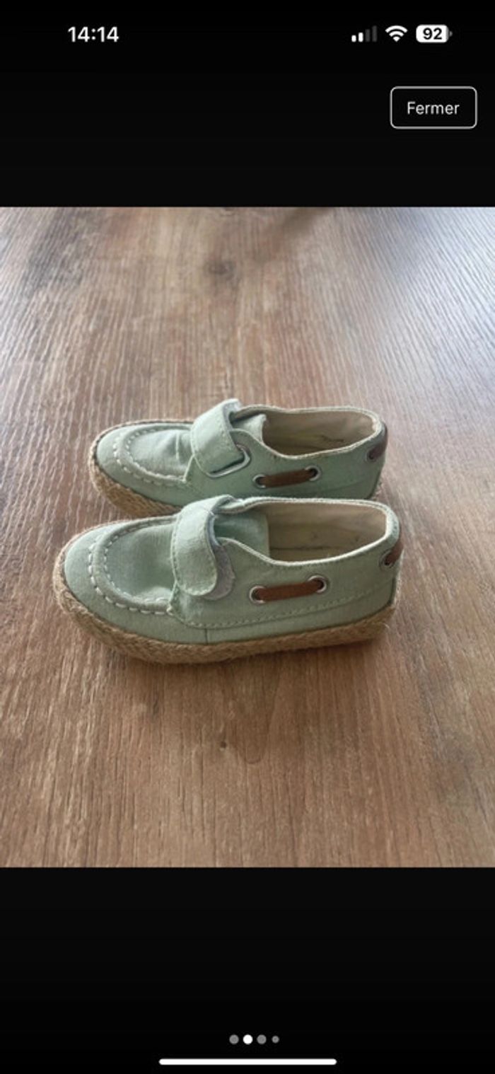 Mocassin / bateau vert eau Taille 20 Mango