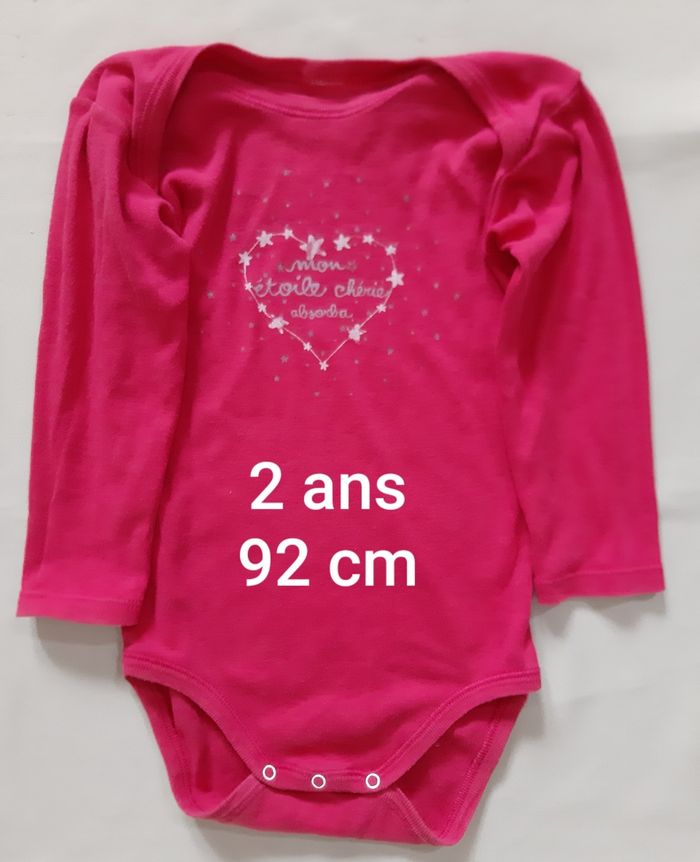 body à manches longues fuschia fille - absorba - 2 ans