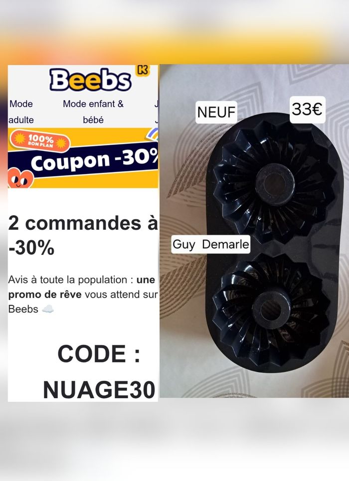 Moule de cuisson Flexipan NEUF en silicone *Guy Demarle*