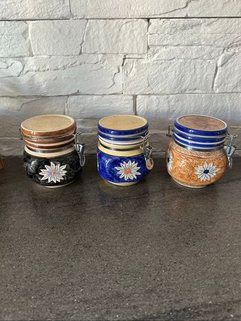 Lot de 3 pots  à  café ,  sucre