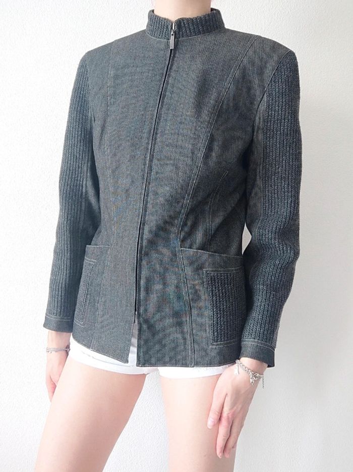 Veste blazer gris maille laine / Tony Lamarca - 36/S ร 38/M - photo numรฉro 5