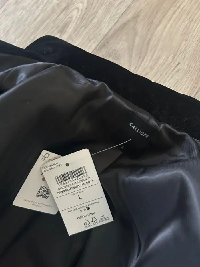Calliope blazer court en velours, noir, femme, taille L/40 neuf avec étiquette - photo numéro 7