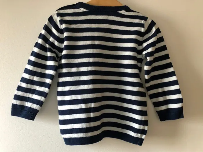 Pull HetM taille 86 rayé bleu et blanc - photo numéro 3