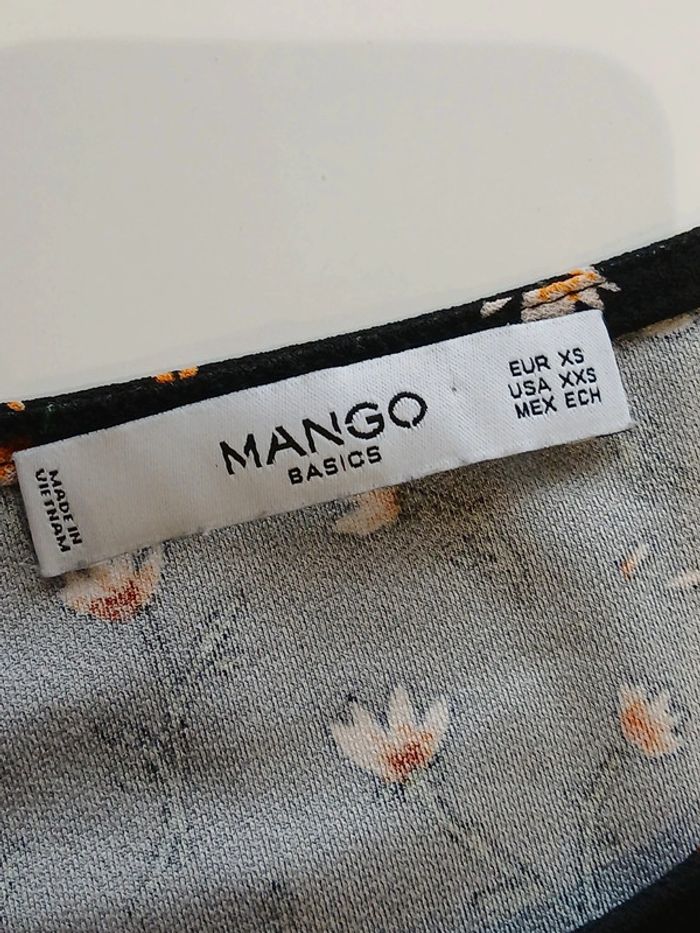 Robe Mango XS Noire fleurie - photo numéro 3