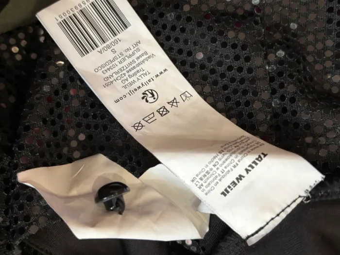 Top noir à sequins dos-nu Tally Weijl – col montant manches longues – taille S – état neuf y2k - photo numéro 9