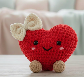 ❤️ Peluche Cœur au crochet – Fait main avec amour 🧶💖