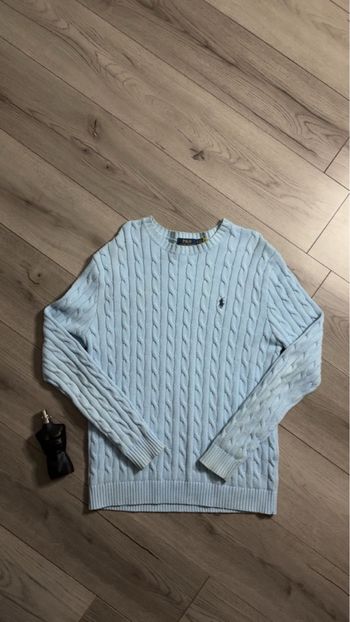 Pull Ralph Lauren torsadée Bleu Clair - S
