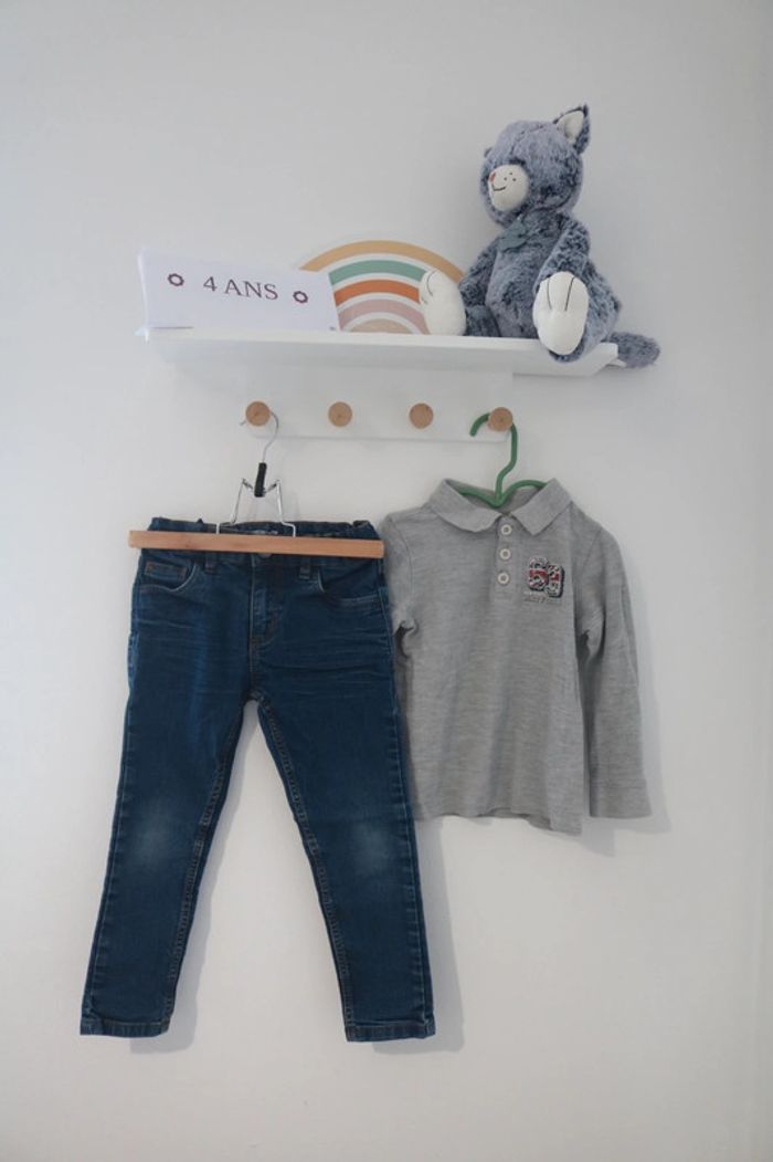Ensemble polo Vertbaudet et pantalon DPAM 4 ans