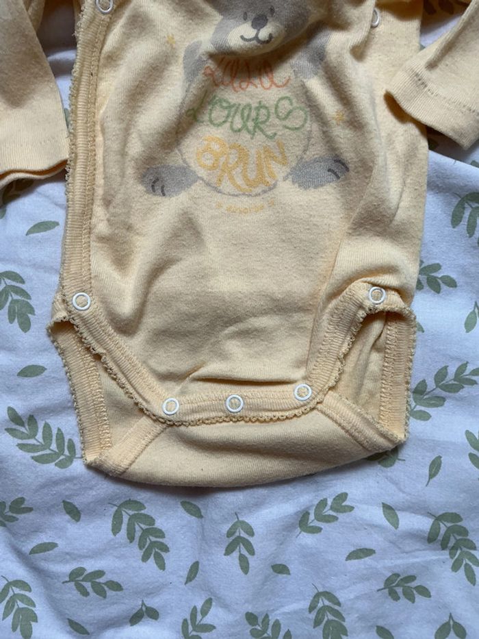 body manches longues jaune absorba ouverture devant 0 mois - photo numéro 5