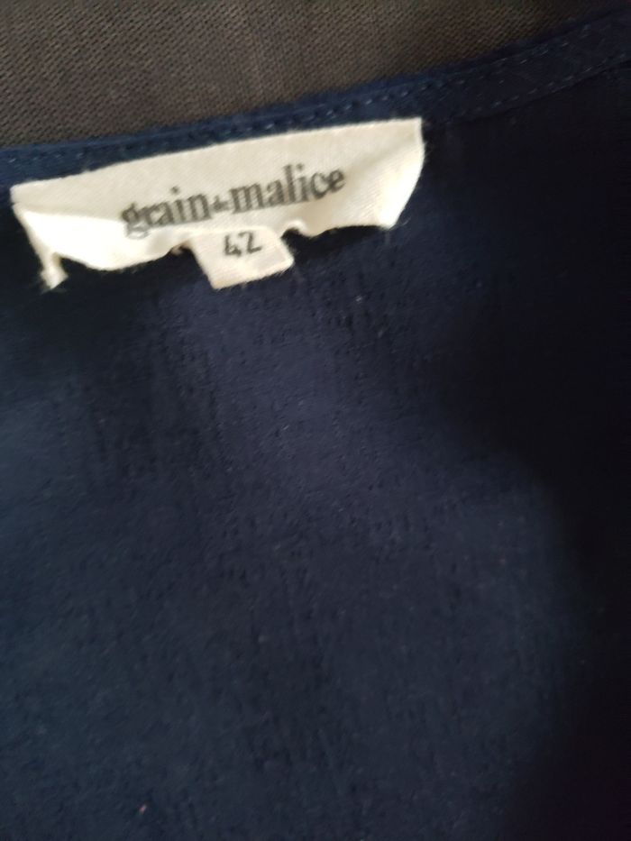 Blouse bleu marine manches longues - photo numéro 3