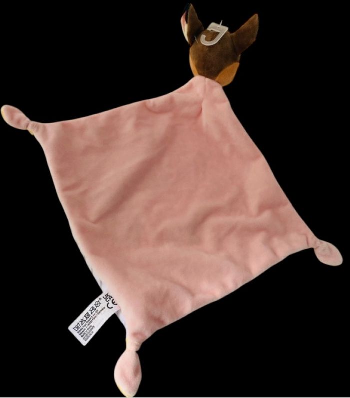 ❤️B5069 Doudou Plat Mouchoir Biche Faon Bambi DISNEY BABY NICOTOY Blanc Rose - photo numéro 2