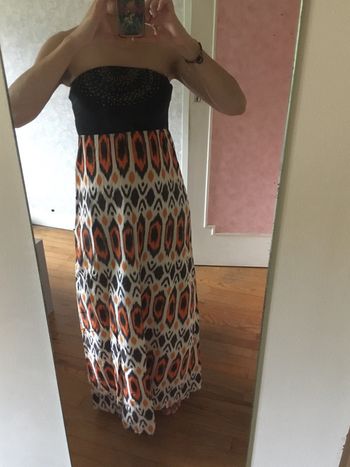 Robe longue bustier perlé