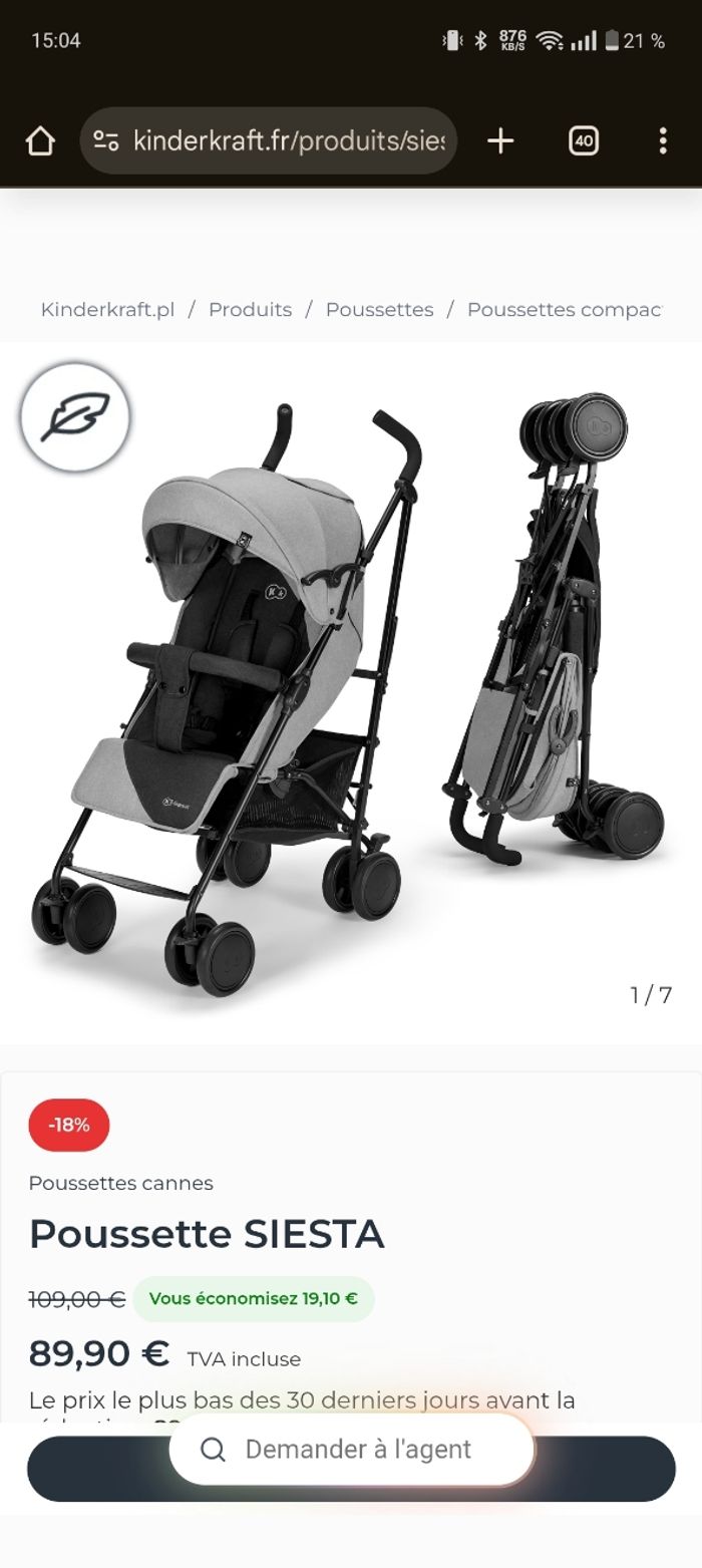 Poussette canne kinderkraft - photo numéro 7