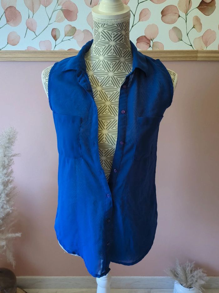 Chemise transparente bleu taille xs - photo numéro 2