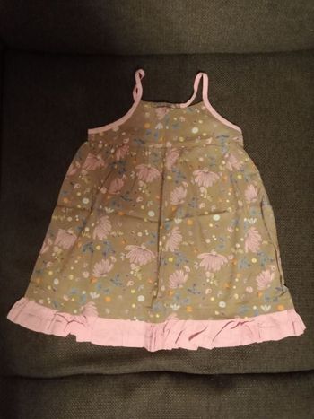 Robe brun/rose thème oiseau/fleurs